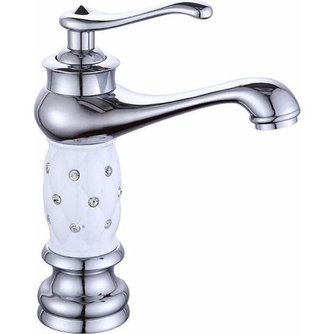 Rubinetto miscelatore monocomando per lavabo, stile vintage.