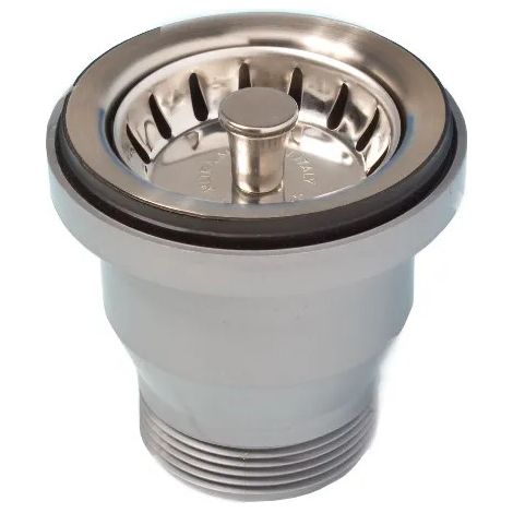 Korbablauf ohne Überlauf, Durchmesser 70mm Nickel satiniert