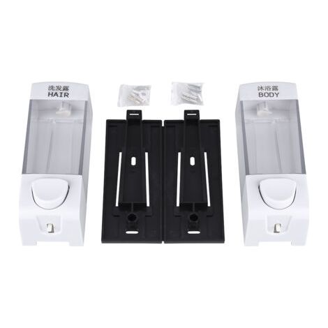 Dispenser di sapone e gel igienizzante mani 2 x 350 ml, economico, dal design classico ed elegante, ideale per ospedali distrettuali, uffici, hotel e scuole. (1/5)