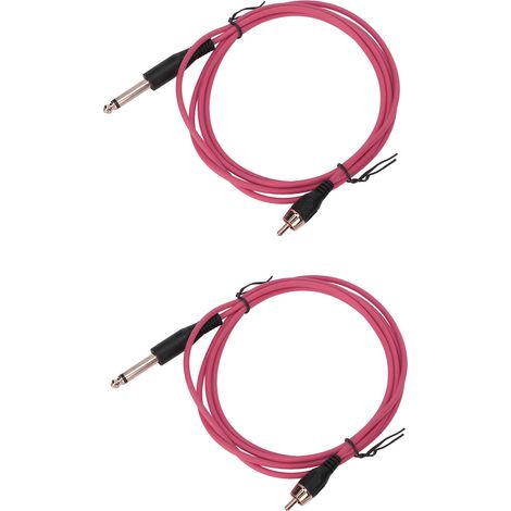 Lot de 2 cordons de transfert tatouage 5,9 pieds RAC interface professionnel, câble silicone cuivre pêche rouge (1/5)