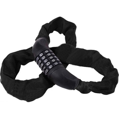 Antivol de vélo à code numérique, cadenas à combinaison avec chaîne en acier (1/5)