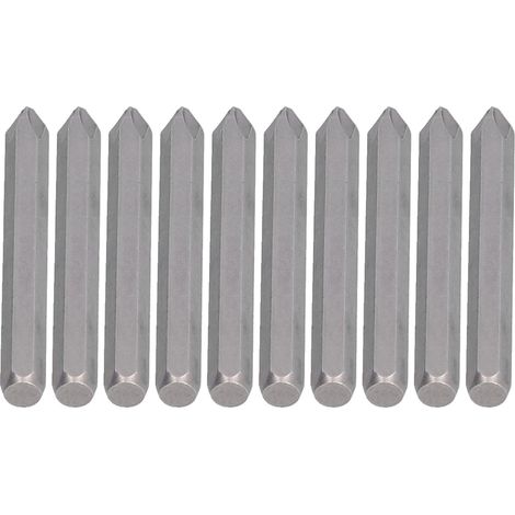 Lot de 10 embouts de tournevis cruciformes magnétiques en acier S2, tige hexagonale de 5/16 po, fournitures industrielles (1/5)