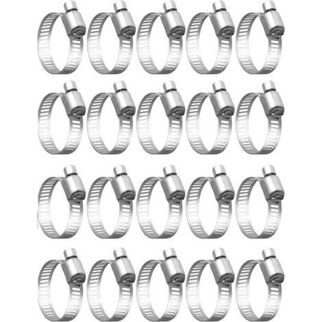 Fascette stringitubo regolabili in acciaio inox 304 da 32-50 mm, confezione da 20 pezzi, per tubi dell'acqua, del gas, dei cavi e dei rubinetti. (1/4)