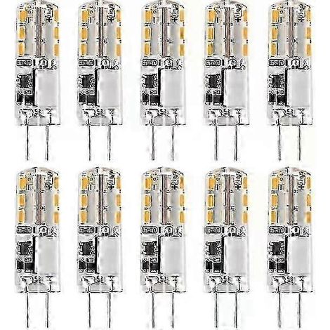 Lot de 10 ampoules LED G4 12 V AC/DC à intensité variable, blanc chaud 3000 K, 2 W - WELLNGS (1/5)