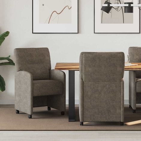 Esszimmerstühle mit Rollen 2 pcs Dunkelgrau 57 x 67 x 95 cm