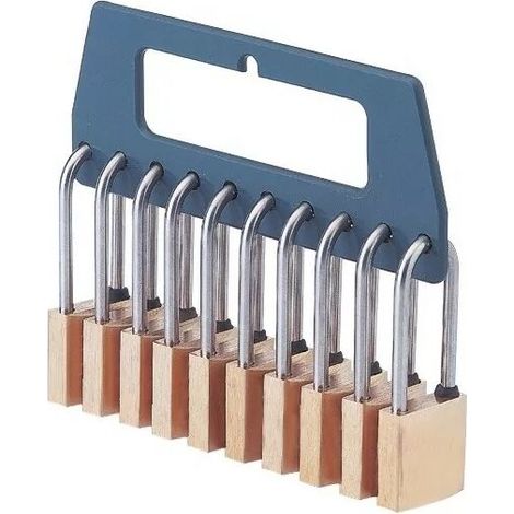 Râtelier pour 10 cadenas en PVC – Capacité 10 cadenas – Accroche murale – Garantie 10 ans pour rangement atelier (1/2)