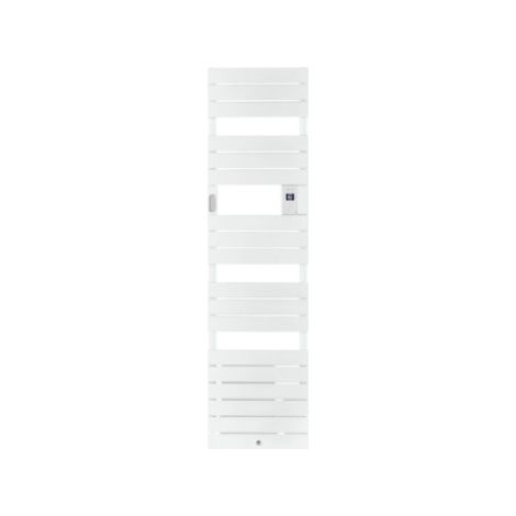 Thermor – Radiateur sèche-serviettes étroit 750W blanc brillant – Soufflerie intégrée – Programmation personnalisable – Design moderne à lames larges