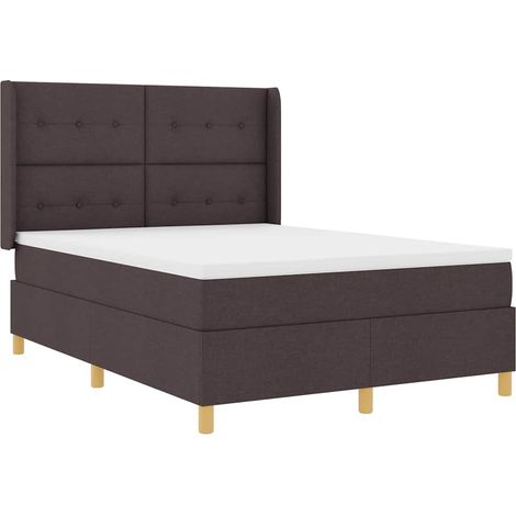 Maison Exclusive - Letto a molle con strisce LED Marrone 140 x 190 cm Tessuto (1/5)