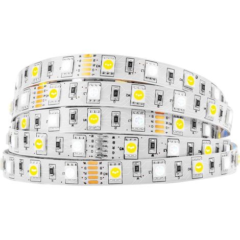 RGBW LED Strip 5 m 60LEDs/m 2700K-3000K DC12V IP30 PCB White LED Strip 5M 5050 RGBW RGB+Warm White 300LEDs Multicolor Lights for TV Backlight, Kitchen and Bedroom Band Only. (1/5)