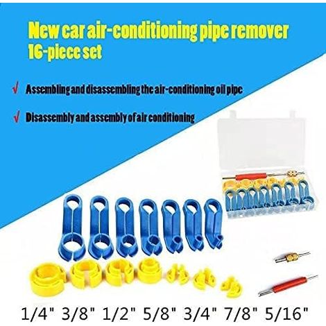CSPARKV 16Pcs Car AC Fuel Line Disconnect Tool Set Compressor Replacement Air Conditioning Hose Auto Repair Tools