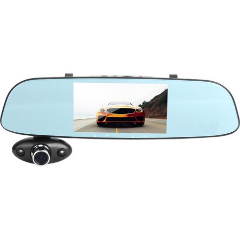 Caméra embarquée DVD pour rétroviseur de voiture HD 1080p, objectif grand angle 170°, surveillance du trafic (1/5)