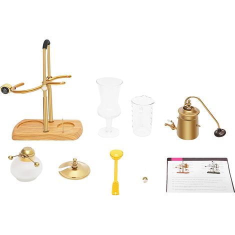 Macchina da caffè con sistema di infusione sottovuoto, set completo, colore oro. (1/2)