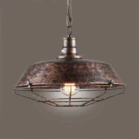 Lampe Suspension - Rétro - 36CM - Métal - Industriel - E27 (1/4)