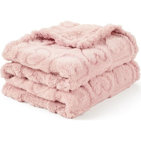 Sherpa-Decke für Babys (Mädchen und Jungen), weich, warm und bequem, perfekt für eine Babyparty oder eine Feier vor der Geburt, 75 x 100 cm, rosa mit Herzmuster. (1/4)