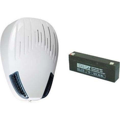 Venitem sirena antifurto Bianca/Fume' 12V + Batteria RONDO-L - 20.201.028B