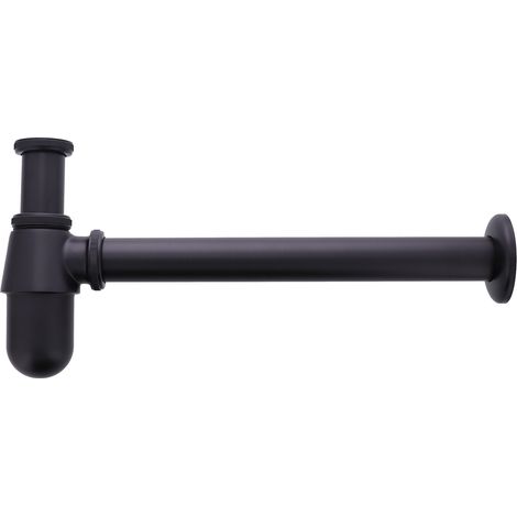 Siphon mit Ablaufgarnitur - Schwarz - Siphon für Waschbecken - R (1/3)