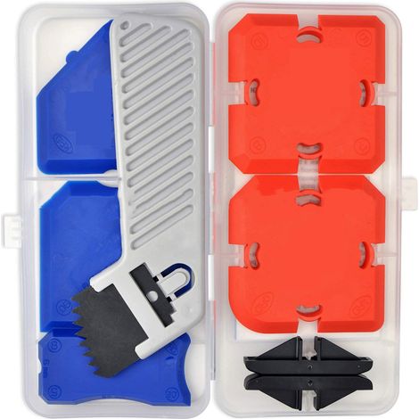 Kit d'outils pour calfeutrage, grattoir à joints en plastique, couteau de finition pour mastic, outils pour enlever la colle (1/5)