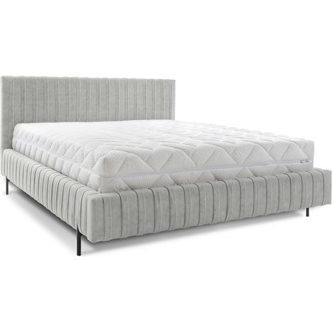 Bett mit Bettkasten 160x200cm Grau