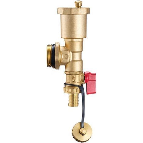 Fußbodenheizungsverteiler, automatische Lüftungseinheit, Ganzkupfer-Wasserverteiler für Fußbodenheizungssystem (rot) (1/5)
