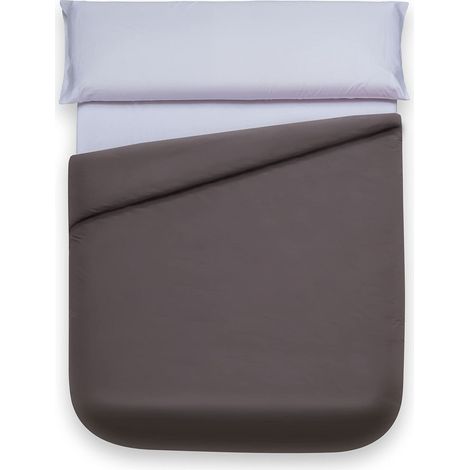 Housse de Couette colorée Gris foncé 100% Percale de Coton, lit de 135 cm (1/3)