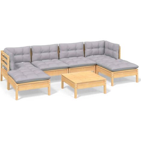 Maison Exclusive - Juego de muebles de jardín 7 pzas y cojines ma (1/5)