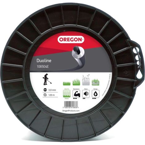 Filo decespugliatore Rotondo Duoline Trasparente/Nero ø3.0mm/120m Oregon 106504E