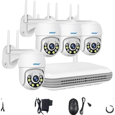 Caméra de surveillance, résolution 5MP, audio bidirectionnel, Aucun, 8CH NVR X 4 cam 3mp (1/2)