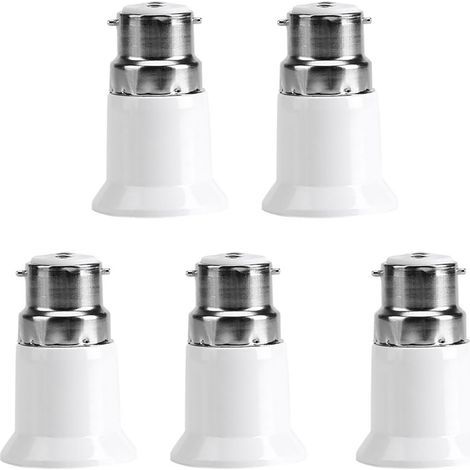 Lampenfassungsadapter B22 Stecker auf E27 Sockel, 5 Stück (1/4)