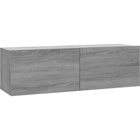 Armoire murale TV Design moderne, Armoire Etagère de rangement, Sonoma gris 100x30x30 cm Bois d'ingénierie OIB1916E (1/5)
