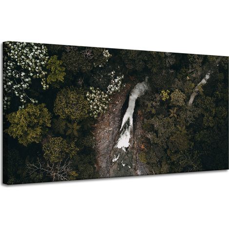 Leinwanddruck Wasserfall aus der Vogelperspektive 120x60 cm
