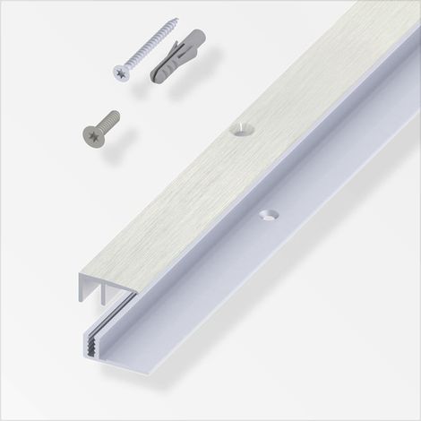 alfer Abschluss- + Träger- 1 m, 21 x 10.5 x 7 - 15 mm Alu eloxiert Profil (1/2)