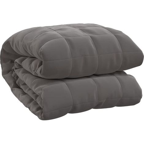 Couverture lestée grise, 120 x 180 cm, 5 kg, en tissu (1/5)