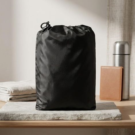 Lot de 4 sacs de rangement avec cordon de serrage en tissu Oxford imperméable pour pinces à linge, matériel de voyage, camping, noir (25 x 38 cm) (1/5)