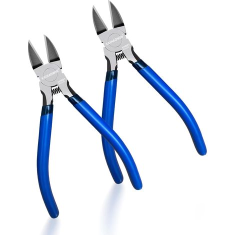 Pinces Coupantes Diagonales 160 mm Lot de 2, Petites pour Électricien, Plastique, Bijouterie et Bricolage DIY - 6" × 2 (1/5)