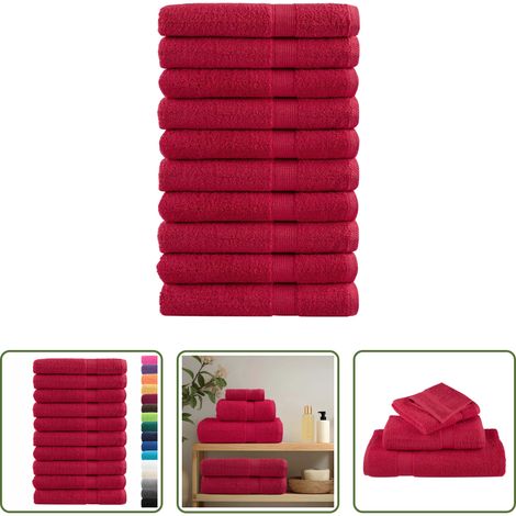 Saunatücher - Premium-Saunatücher SOLUND 10 Stk. Rot 80x200 cm 600 g/m² (1/5)