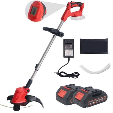 Tondeuse à Gazon télescopique sans Fil à Longueur réglable Coupe Gazon électrique élagage Outils de Jardin Compatible 18V (Color : 2 Batteries 1 Plug, Size : W) (1/5)