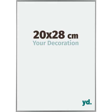 Your Decoration - 20x28 cm - Cadre Photo en Plastique Avec Verre acrylique - Anti-Reflet - Excellente Qualité - Argent Brillant - Cadre Decoration Murale - Evry.