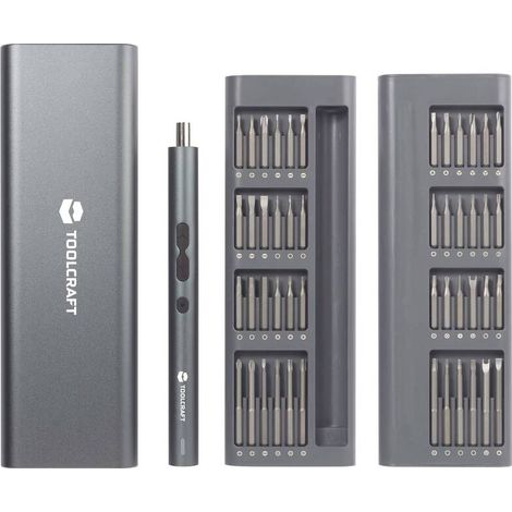 [GEBRAUCHT] B-Ware TOOLCRAFT E-Schraubendreher Set 62 Tlg 3.7V Lithium inkl. Ladekabel und Box (1/2)