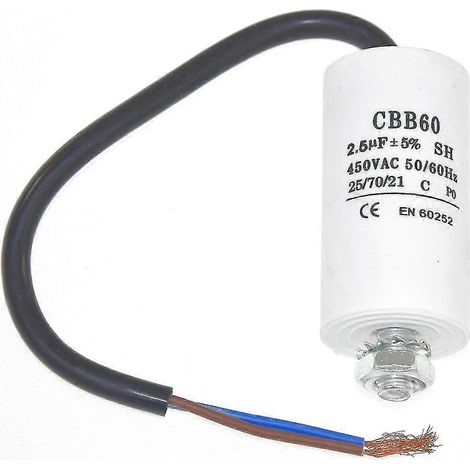 Condensateur universel 2,5 µF avec connecteurs de câble de 22 cm - Yvan