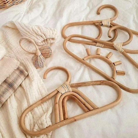 Cintre en rotin pour enfants, organisateur de vêtements pour enfants, décoration de chambre, cintre arc-en-ciel Hy (1/3)