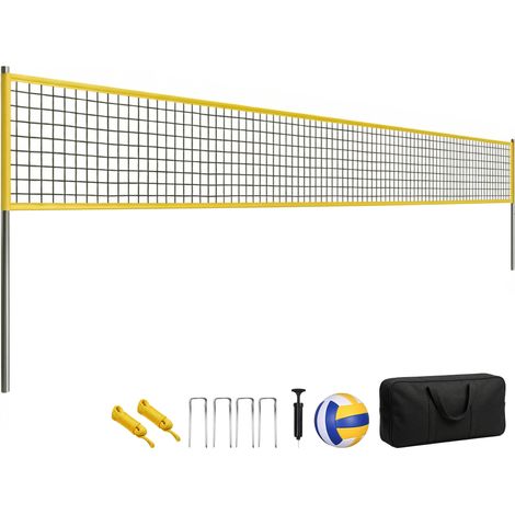 SPORTNOW Portable Volleyball Net Set with Adjustable Height Steel Poles