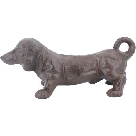 Dekofigur Dackel Hund aus Gusseisen rostbraun 16 cm (1/4)