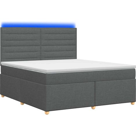 Maison Exclusive - Letto box spring con materasso Grigio Scuro 160 x 200 cm (1/5)