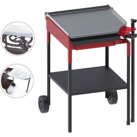 Barbecue BBQ piastra in acciaio lucido e piano cottura 560 x 570 x 5 mm