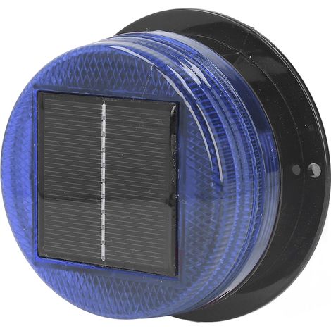 Balisage solaire clignotant sécurité routière bleu, batterie intégrée fournie, flash lumineux pour signalisation chantier et voirie. (1/5)