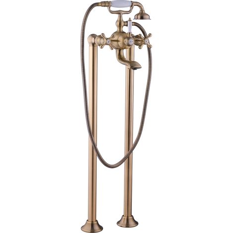 PaulGurkes Standarmatur Retro Messing Bronze Antik für freistehende Badewannen (1/5)
