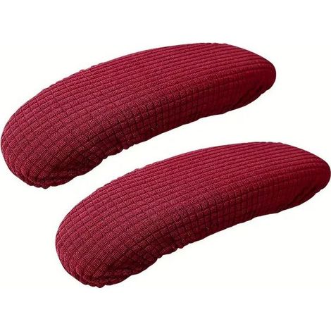 Housse Accoudoir De Chaise De Bureau Coussin De Protection Élastique Protège-Bras pour Chaise De Jeu Et Bureau,Rouge (1/5)