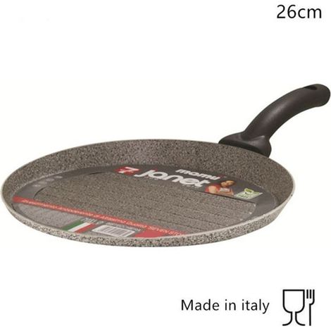 Trade Shop - PADELLA BISTECCHIERA TONDA MULTIUSO CUCINA ANTIADERENTE ANTIGRAFFIO 7 STRATI DA 26/30CM - -26cm -