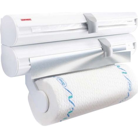 Leifheit - Portarrollos de cocina de pared, con cortador, blanco 25795 (1/4)