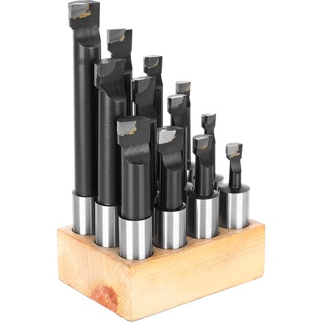 Jeu de 12 Barres d'Alésage 3/4in Type F1, Acier Rapide HSS, Outils de Tour CNC avec Support, Lot de 12 Pièces pour Tournage Précision (1/5)